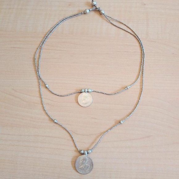 Vintage Haile Selassie Lion of Judah Ethiopian Coins Necklace - Picture 1 of 10